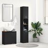 vidaXL Bathroom Cabinet Black 30x30x183.5 cm Engineered Wood