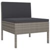 vidaXL 3 Piece Garden Lounge Set with Cushions Poly Rattan Grey