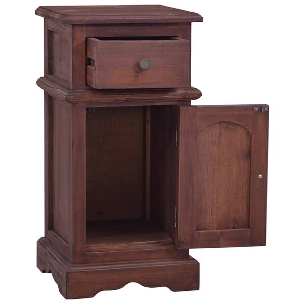 vidaXL Bedside Cabinet Classical Brown Solid Mahogany Wood