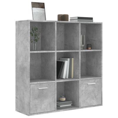 vidaXL Book Cabinet Concrete Grey 98x30x98 cm Engineered Wood