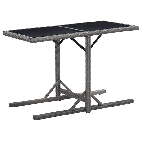 vidaXL 3 Piece Bistro Set with Cushions Poly Rattan Grey