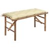 vidaXL Folding Garden Bench with Cushion 118 cm Bamboo