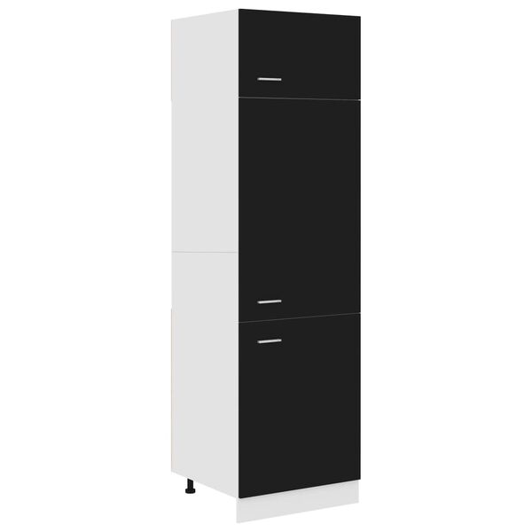 vidaXL Refrigerator Cabinet Lyon Black 60x57x207 cm Engineered Wood