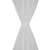 2 pcs White Micro-Satin Curtains with Loops 140 x 245 cm