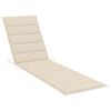 vidaXL Sun Lounger with Cream Cushion Solid Teak Wood