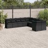 vidaXL 10 Piece Garden Sofa Set with Cushions Black Poly Rattan