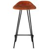 vidaXL Bar Stools 4 pcs Brown Real Leather