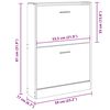 vidaXL Shoe Cabinet White 59x17x81 cm Engineered Wood