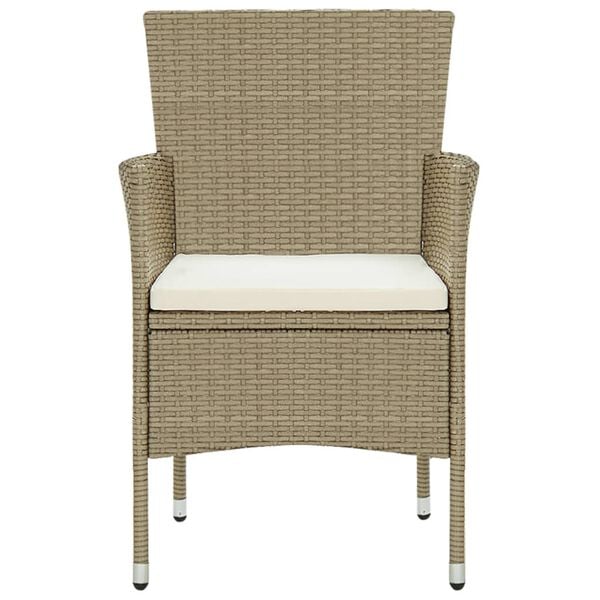 vidaXL Garden Dining Chairs 2 pcs Poly Rattan Beige