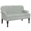 vidaXL Bench with Backrest Light Grey 119.5x64.5x75 cm Velvet