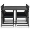 vidaXL 7 Piece Outdoor Dining Set with Cushions Poly Rattan Black