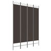 vidaXL 4-Panel Room Divider Brown 160x220 cm Fabric