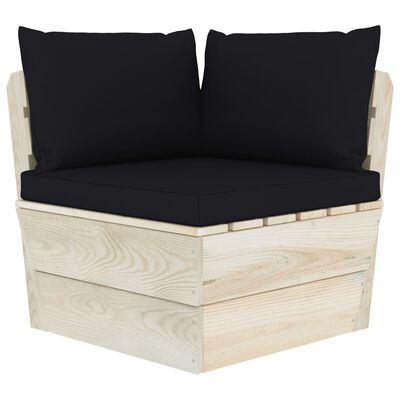 vidaXL Garden 2-Seater Pallet Sofa with Cushions Spruce Wood