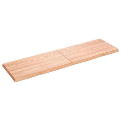 vidaXL Table Top Light Brown 140x40x(2-4)cm Treated Solid Wood Live Edge