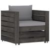 vidaXL 6 Piece Garden Lounge Set with Cushions Grey Impregnated Wood