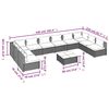 vidaXL 11 Piece Garden Lounge Set with Cushions Poly Rattan Black