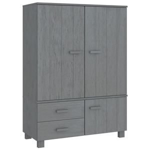 vidaXL Wardrobe | Dark Grey | Solid pinewood, MDF | Medium | Wardrobe