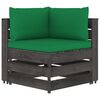 vidaXL 10 Piece Garden Lounge Set with Cushions Grey Impregnated Wood