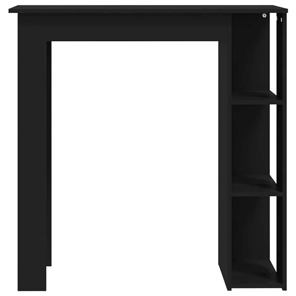 vidaXL Bar Table with Shelf Black 102x50x103.5 cm Engineered Wood