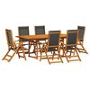 vidaXL 7 Piece Garden Dining Set Solid Wood Acacia and Textilene