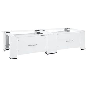 vidaXL Double Washing and Drying Machine Pedestal with Drawers White