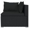 vidaXL 3-Seater Sofa with Cushions Black Poly Rattan