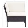 vidaXL 8 Piece Garden Lounge Set with Cushions Poly Rattan Black