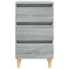 vidaXL Bed Cabinet with Solid Wood Legs Grey Sonoma 40x35x69 cm