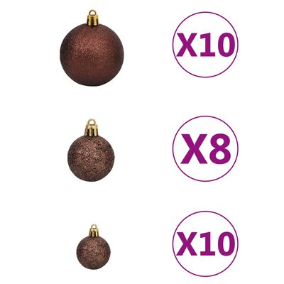 vidaXL Artificial Pre-lit Christmas Tree with Ball Set Black 240 cm PVC