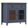 vidaXL Sideboard "Hill" Grey 90x40x80 cm Solid Pine Wood