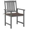 vidaXL Garden Chairs with Cushions 4 pcs Grey Solid Acacia Wood