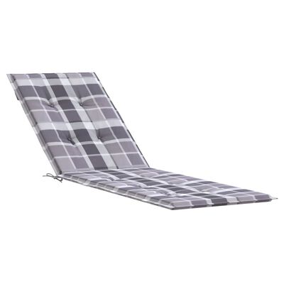 vidaXL Deck Chair Cushion Grey Check Pattern (75+105)x50x3 cm