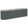 vidaXL Garden Raised Bed | Grey | Galvanised Steel | 320x80x81 cm