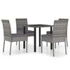 vidaXL 5 Piece Garden Dining Set Poly Rattan Grey