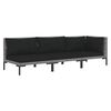 vidaXL 3 Piece Garden Lounge Set Dark Grey Half Round Poly Rattan