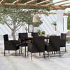 vidaXL 7 Piece Garden Dining Set Black