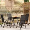 vidaXL 5 Piece Garden Dining Set Black