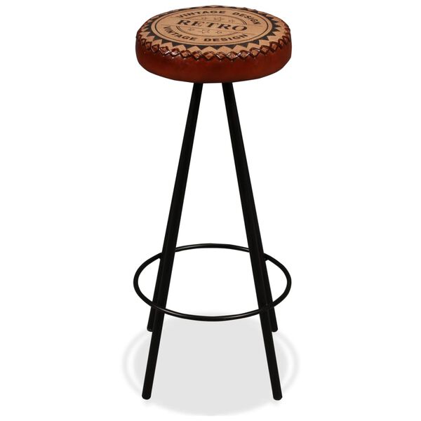vidaXL Bar Stools 2 pcs Real Leather