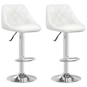 vidaXL Bar Stools 2 pcs White Faux Leather