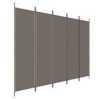 vidaXL 5-Panel Room Divider Anthracite 250x220 cm Fabric