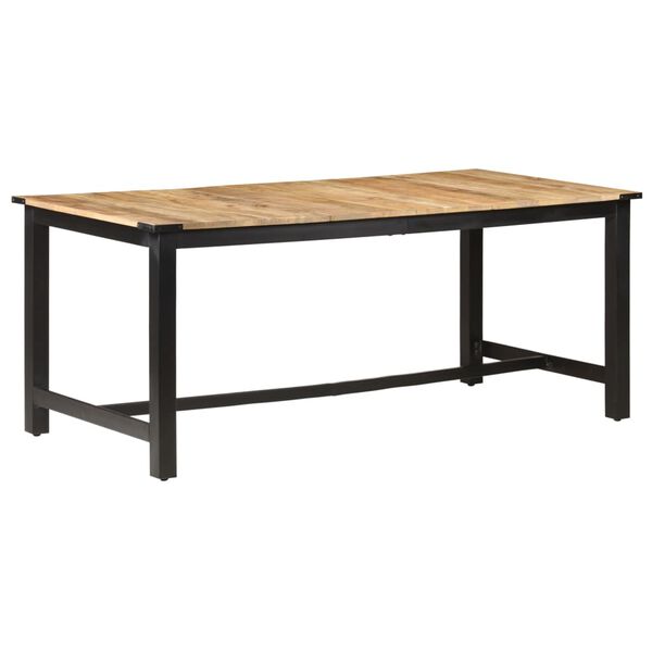 vidaXL Dining Table 180x90x76 cm Solid Rough Mango Wood