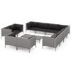 vidaXL 12 Piece Garden Lounge Set with Cushions Poly Rattan Dark Grey