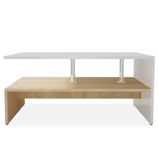 vidaXL Coffee Table Engineered Wood 90x59x42 cm Oak and White