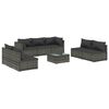 vidaXL 8 Piece Garden Lounge Set with Cushions Poly Rattan Grey