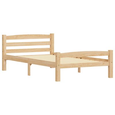 vidaXL Bed Frame without Mattress Solid Pinewood 100x200 cm