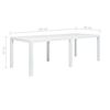 vidaXL Garden Table White 220x90x72 cm Plastic Rattan Look