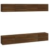 vidaXL 4 Piece Wall-mounted TV Cabinet Set Brown Oak 100x30x30 cm