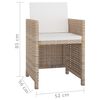 vidaXL 13 Piece Outdoor Dining Set with Cushions Poly Rattan Beige