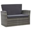 vidaXL 4 Piece Garden Lounge Set with Cushions Poly Rattan Grey