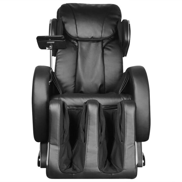 vidaXL Massage Chair with Super Screen Black Faux Leather